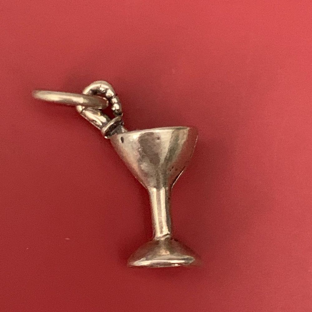 .925 Martini Sterling Silver Jewelry Charm #beverage #cocktail #party